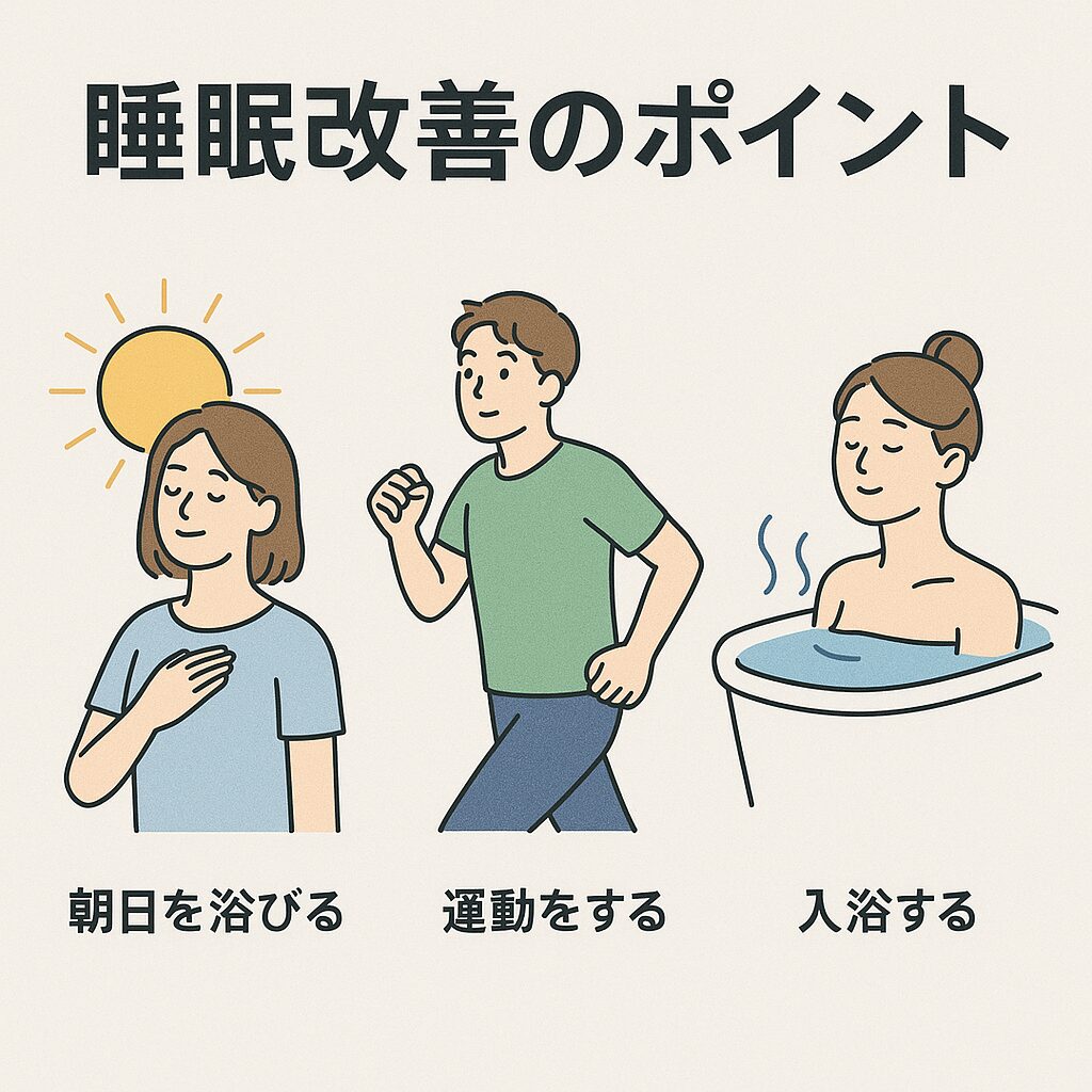 朝光・運動・入浴の図解